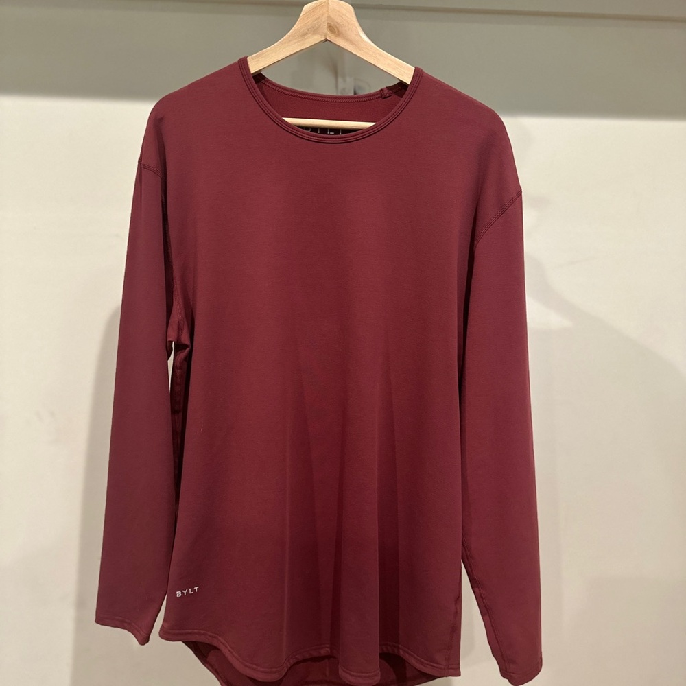 BYLT Basics Long Sleeve Tee - Maroon